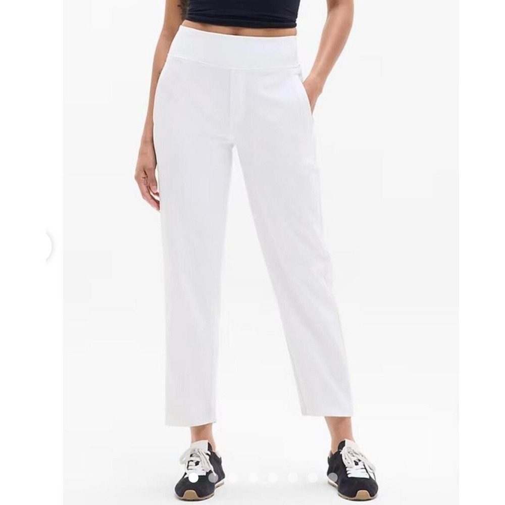 Athleta Women White Ankle Tapered Pants Size 18 Zipper Performance Trousers